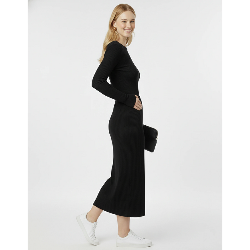 Black Ribbed Knit Skirt | Montivo Pakistan