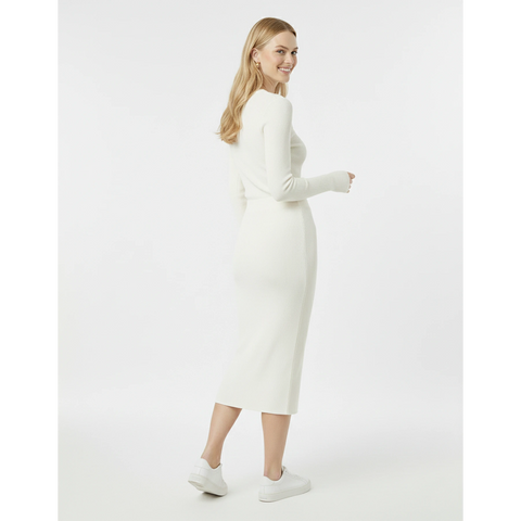Off-White Ribbed Knit Skirt | Montivo Pakistan
