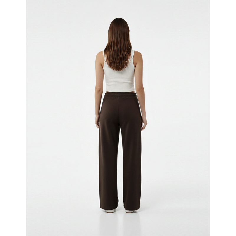 Brown Pleated Wide Leg Trousers | Montivo Pakistan