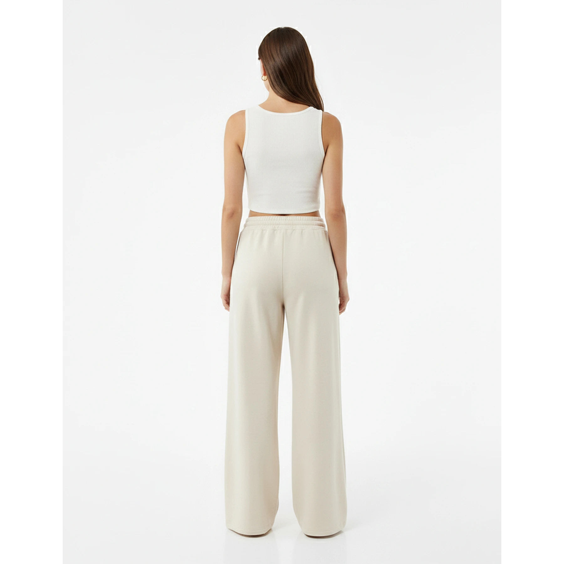 Off-white Pleated Wide Leg Trousers | Montivo Pakistan