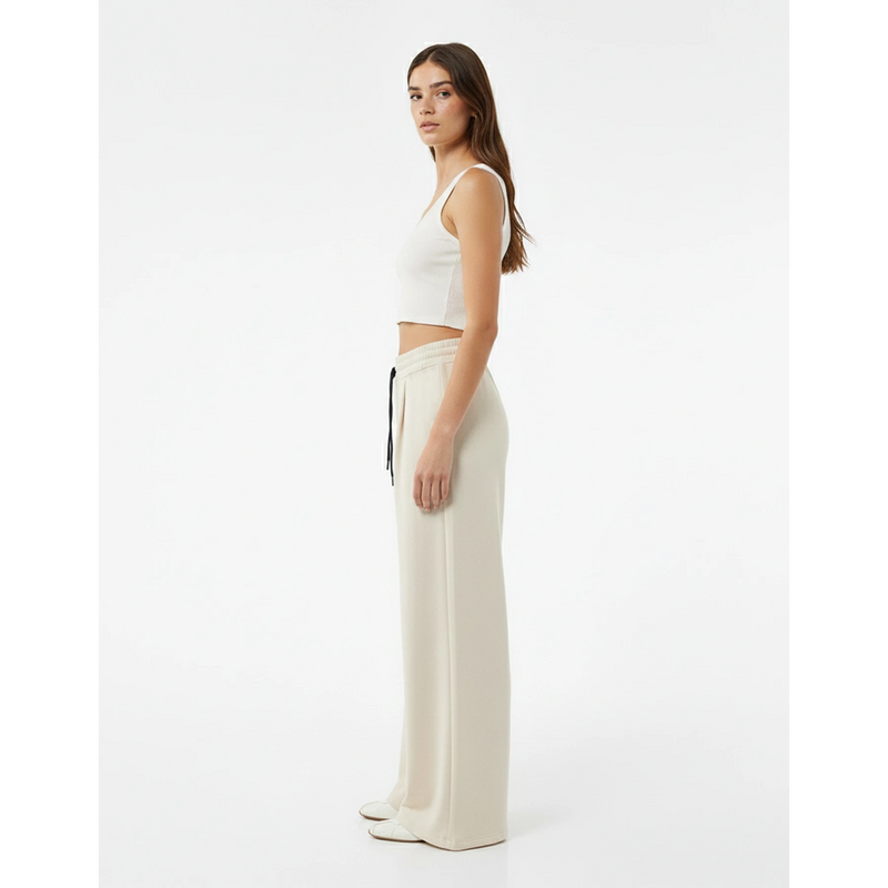 Off-white Pleated Wide Leg Trousers | Montivo Pakistan