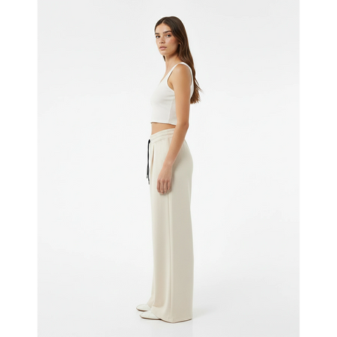 Off-white Pleated Wide Leg Trousers | Montivo Pakistan
