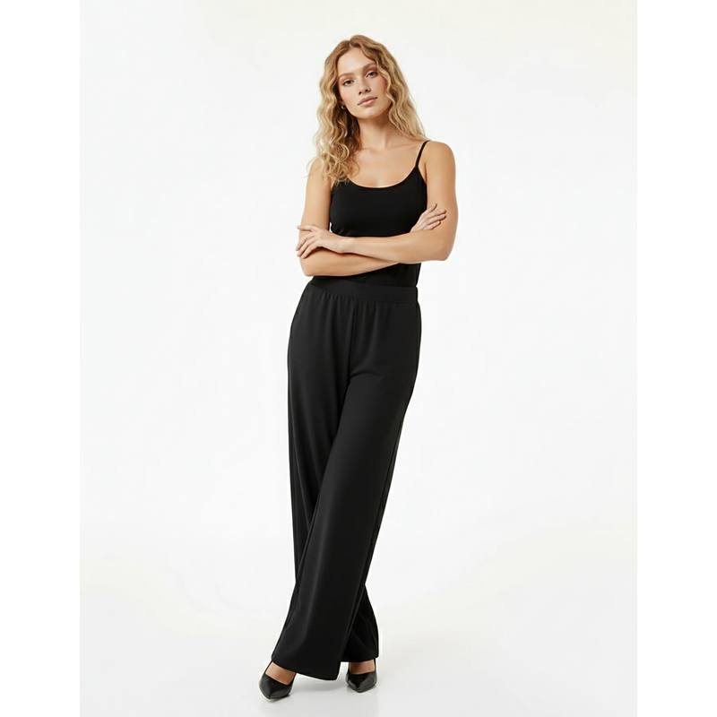 Black Extra Wide Leg Trousers | Montivo Pakistan