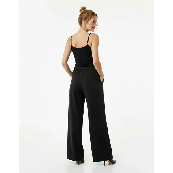 Black Extra Wide Leg Trousers | Montivo Pakistan