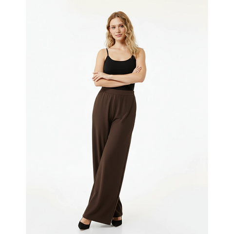 Brown Extra Wide Leg Trousers | Montivo Pakistan