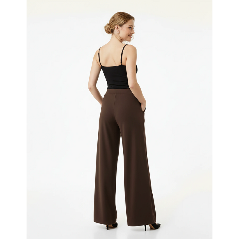 Brown Extra Wide Leg Trousers | Montivo Pakistan