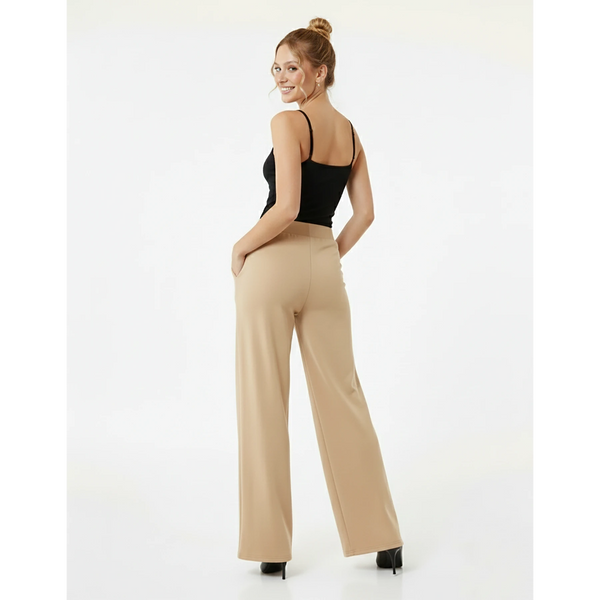Beige Extra Wide Leg Trousers | Montivo Pakistan