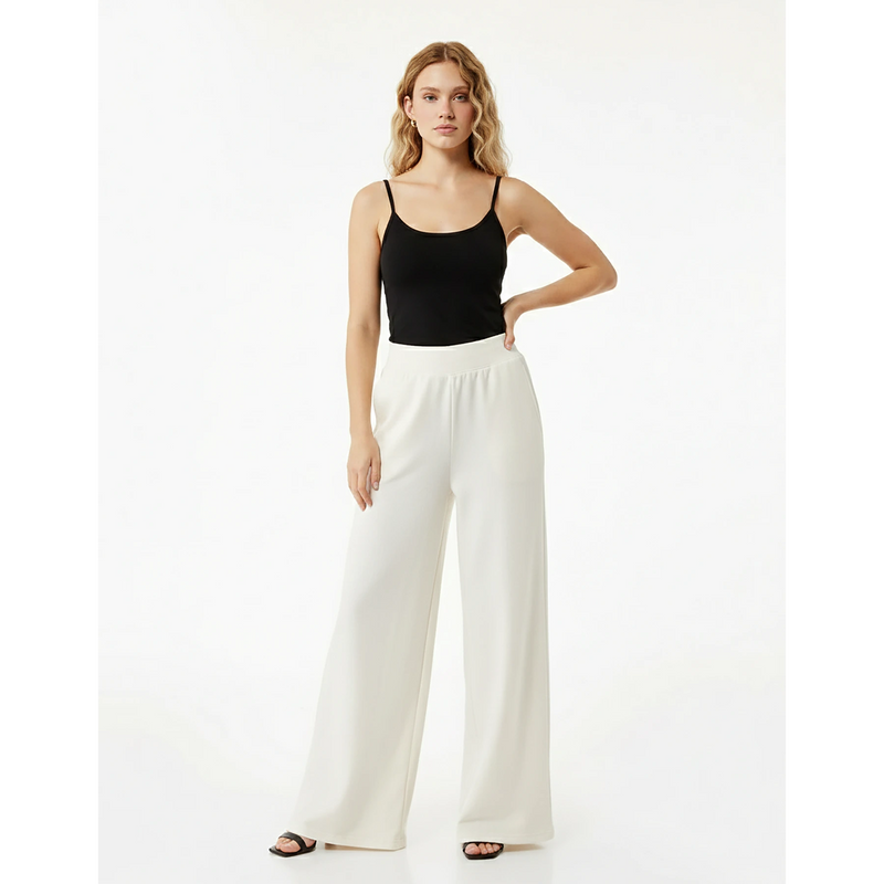 Off-white Extra Wide Leg Trousers | Montivo Pakistan