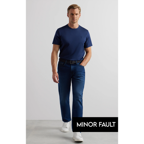 (Minor Fault) Mid Blue Slim Straight Jeans | Montivo Pakistan