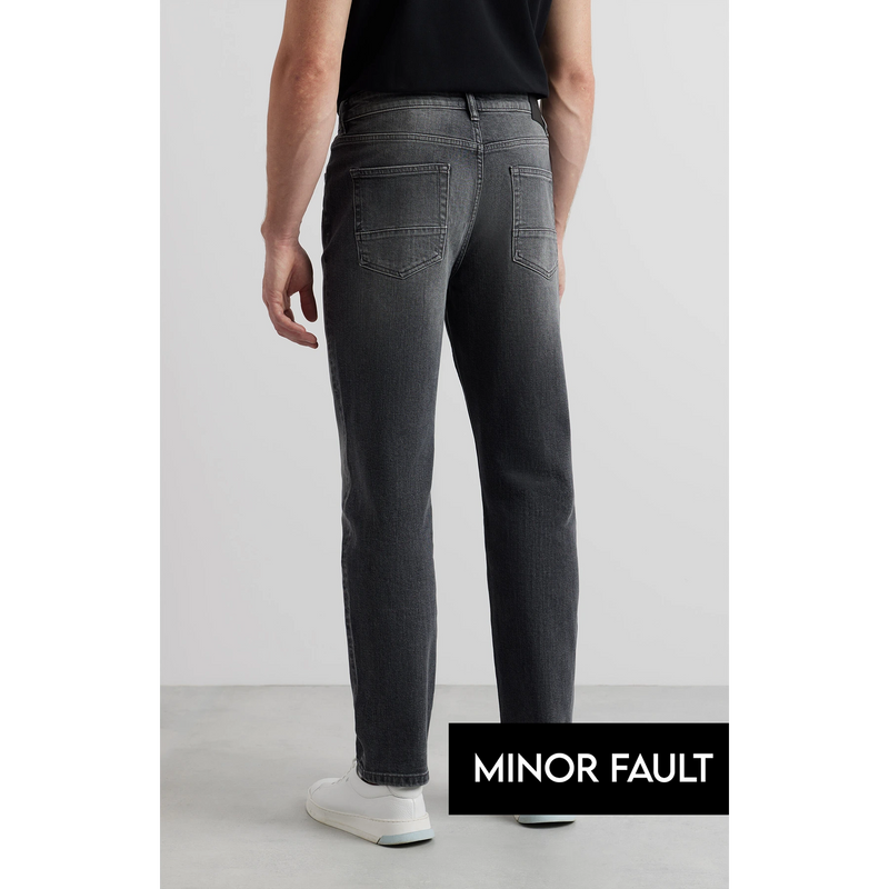 (Minor Fault) Grey Slim Straight Jeans | Montivo Pakistan