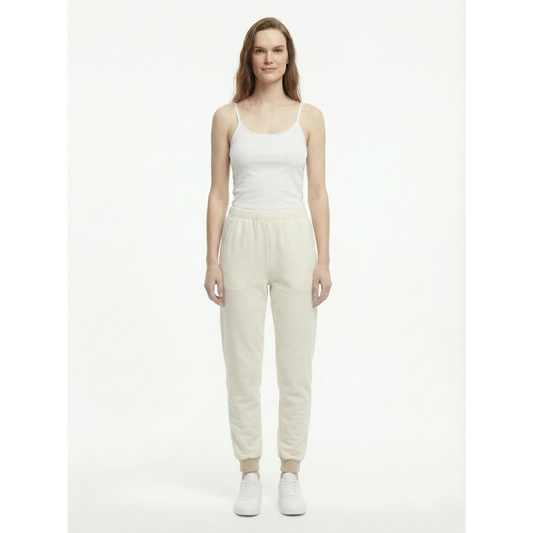 White Beige Detail Jersey Nightwear Trousers | Montivo Pakistan