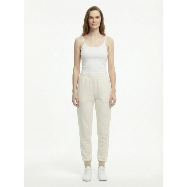 White Beige Detail Jersey Nightwear Trousers | Montivo Pakistan