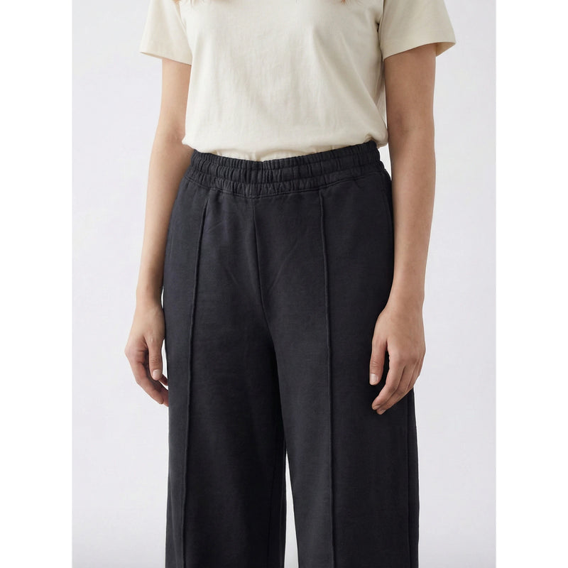 Black Front Seam Wide Leg Trousers | Montivo Pakistan