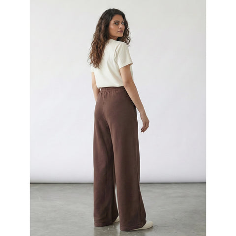 Brown Front Seam Wide Leg Trousers | Montivo Pakistan