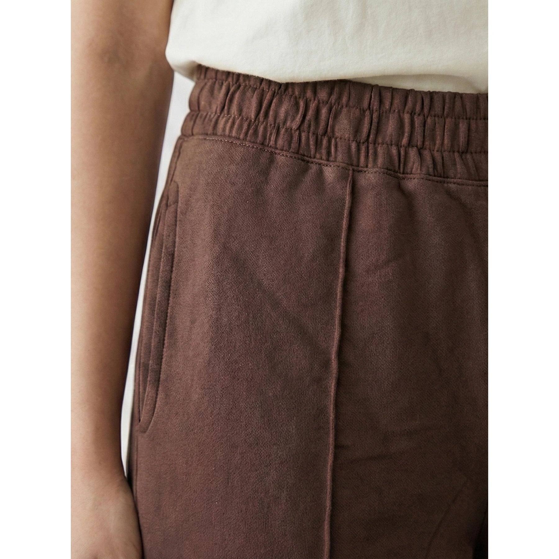 Brown Front Seam Wide Leg Trousers | Montivo Pakistan