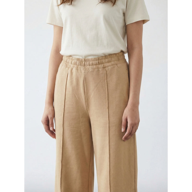 Beige Front Seam Wide Leg Trousers | Montivo Pakistan