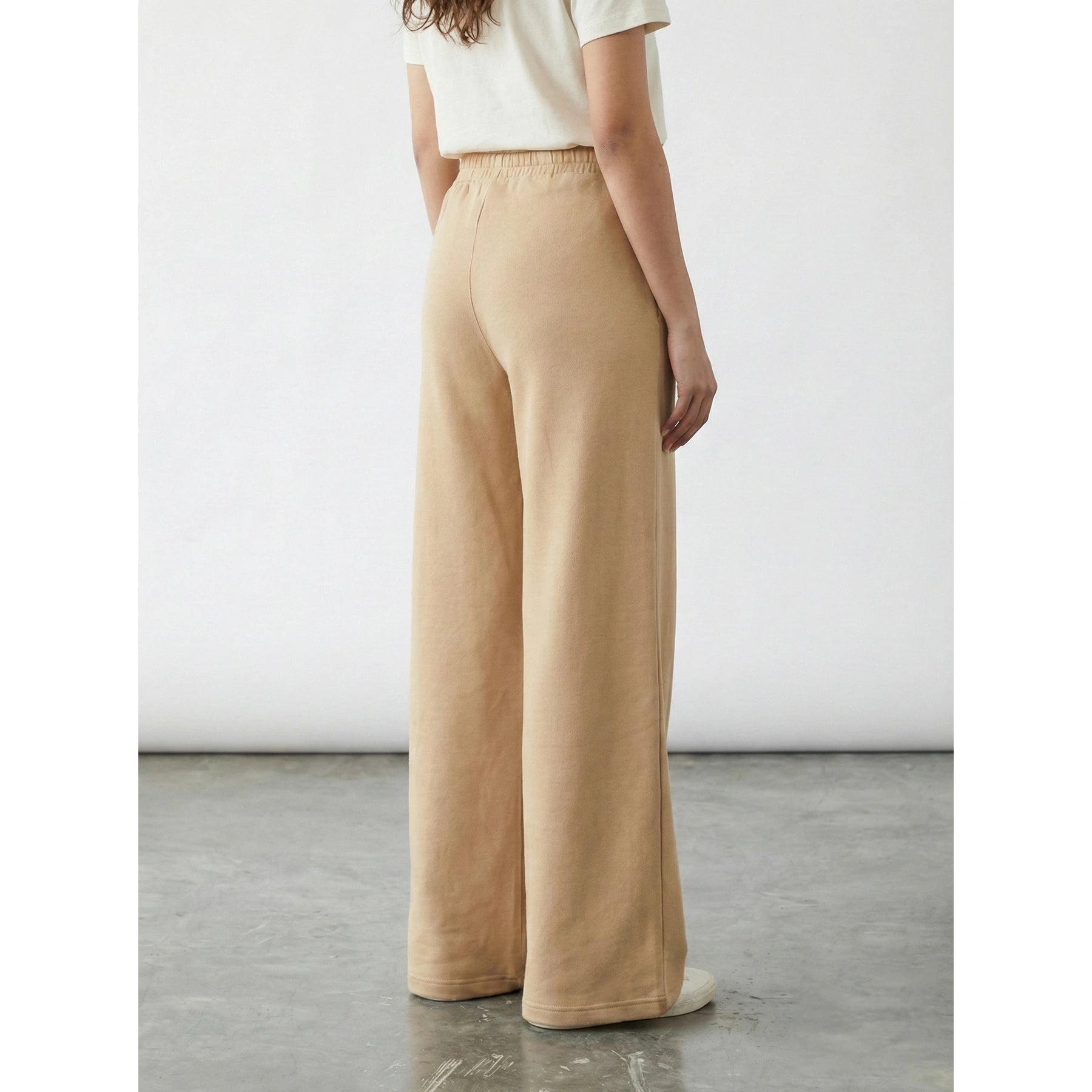 Beige Front Seam Wide Leg Trousers | Montivo Pakistan