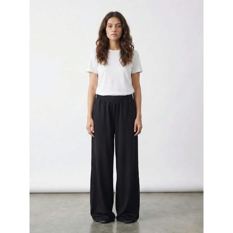 Black Super Wide Leg Trouser | Montivo Pakistan