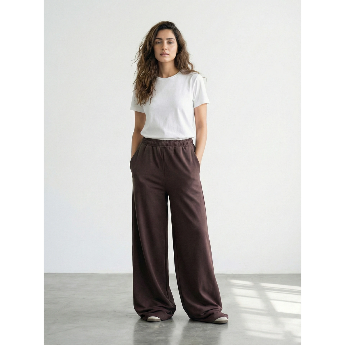 Brown Super Wide Leg Trouser | Montivo Pakistan