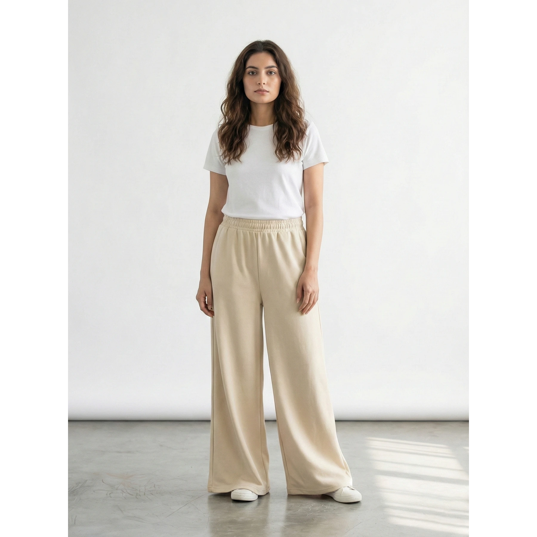Beige Super Wide Leg Trouser | Montivo Pakistan