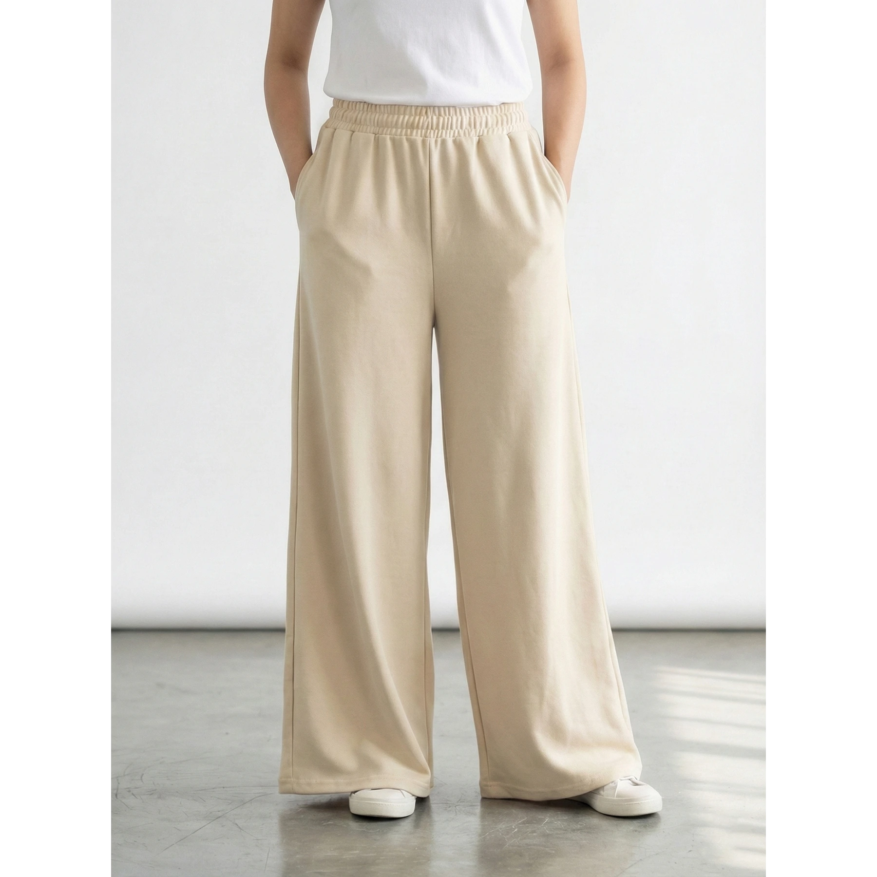 Beige Super Wide Leg Trouser | Montivo Pakistan