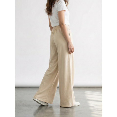 Beige Super Wide Leg Trouser | Montivo Pakistan