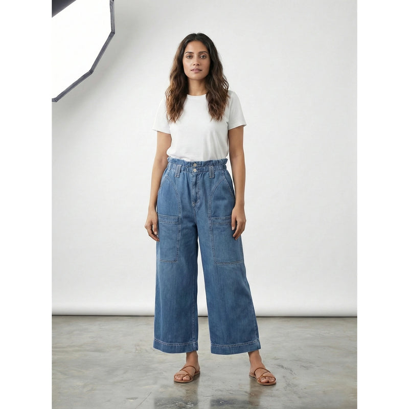 Wide Leg Cargo Cropped Jeans | Montivo Pakistan