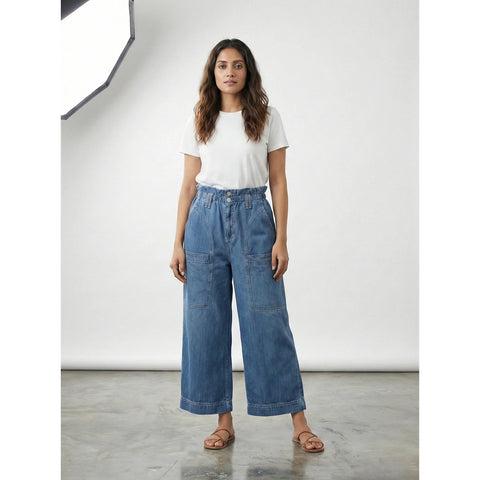 Wide Leg Cargo Cropped Jeans | Montivo Pakistan