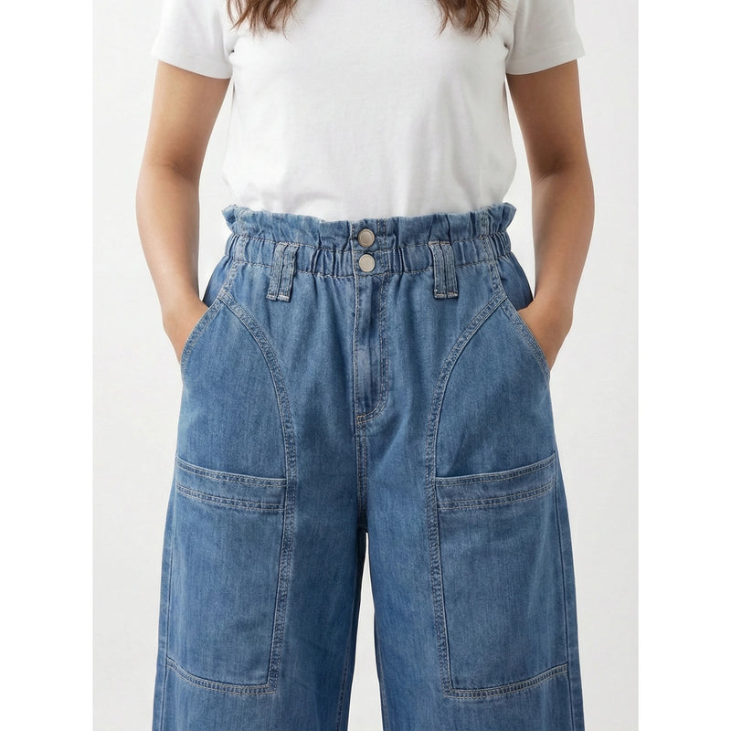 Wide Leg Cargo Cropped Jeans | Montivo Pakistan