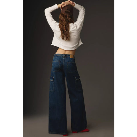 High Rise Wide Leg Cargo Jeans | Montivo Pakistan
