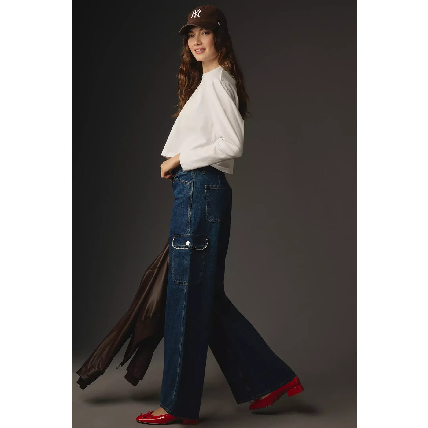 High Rise Wide Leg Cargo Jeans | Montivo Pakistan