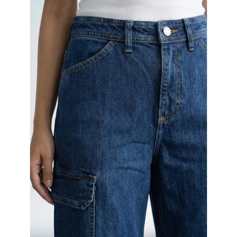 High Rise Wide Leg Cargo Jeans | Montivo Pakistan