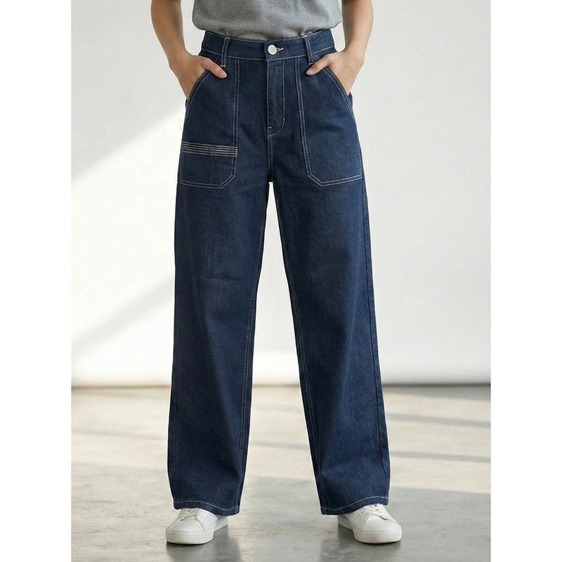High Rise Rinse Wash Cropped Jeans | Montivo Pakistan