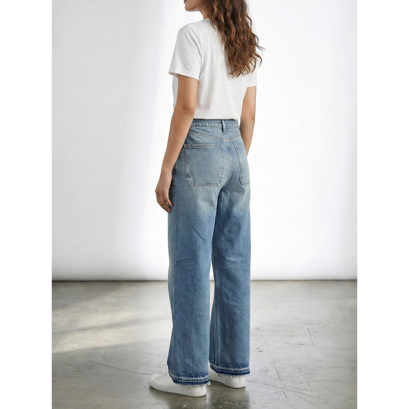 Vintage Blue High Rise Wide Leg Jeans | Montivo Pakistan