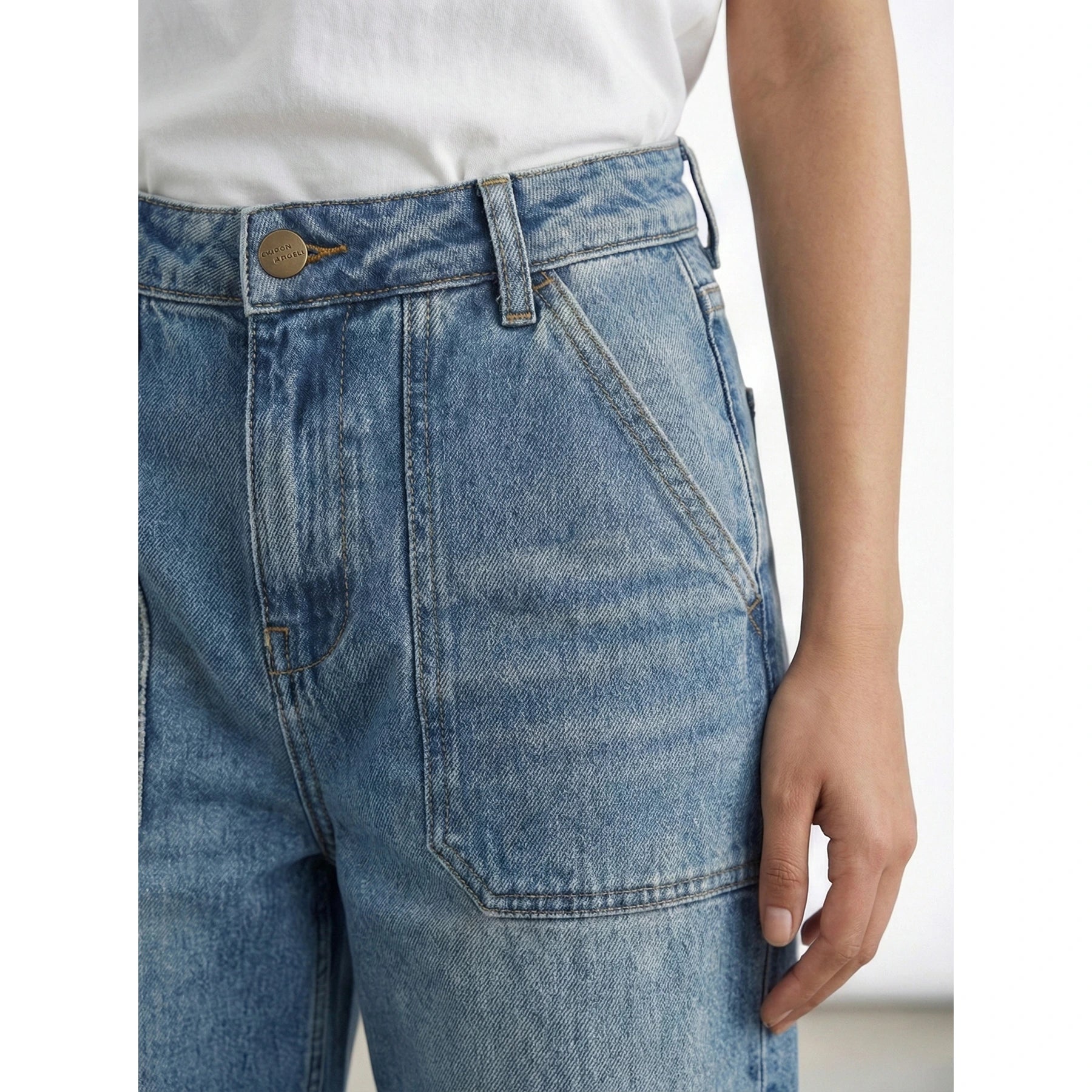 Vintage Blue High Rise Wide Leg Jeans | Montivo Pakistan