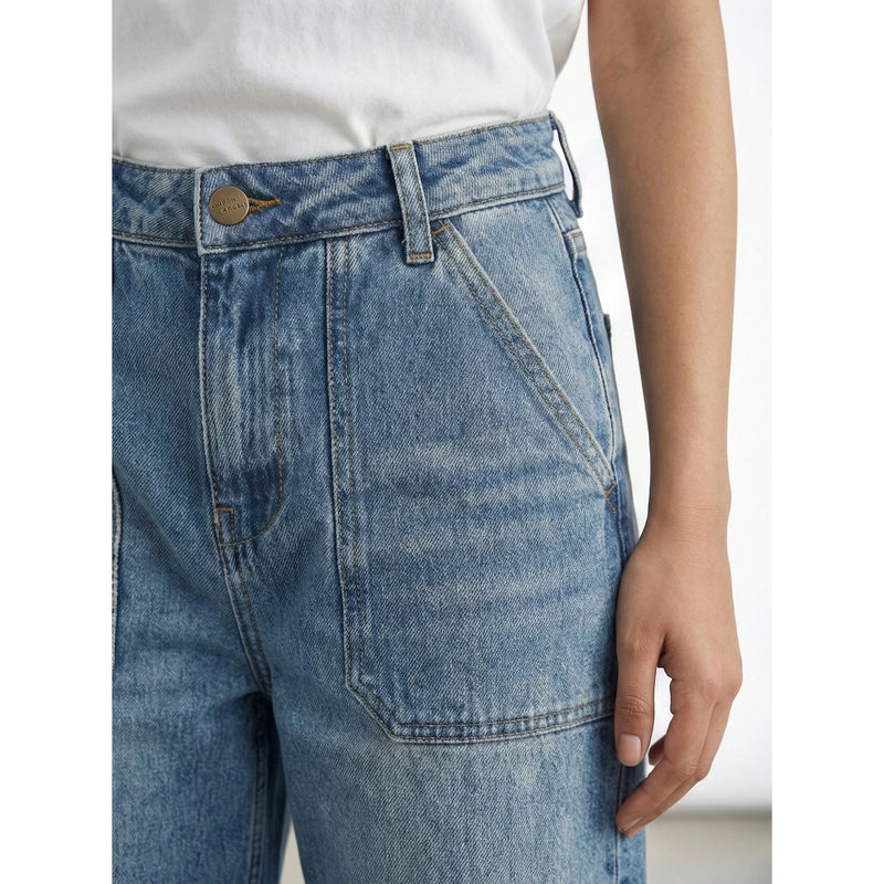 Vintage Blue High Rise Wide Leg Jeans | Montivo Pakistan