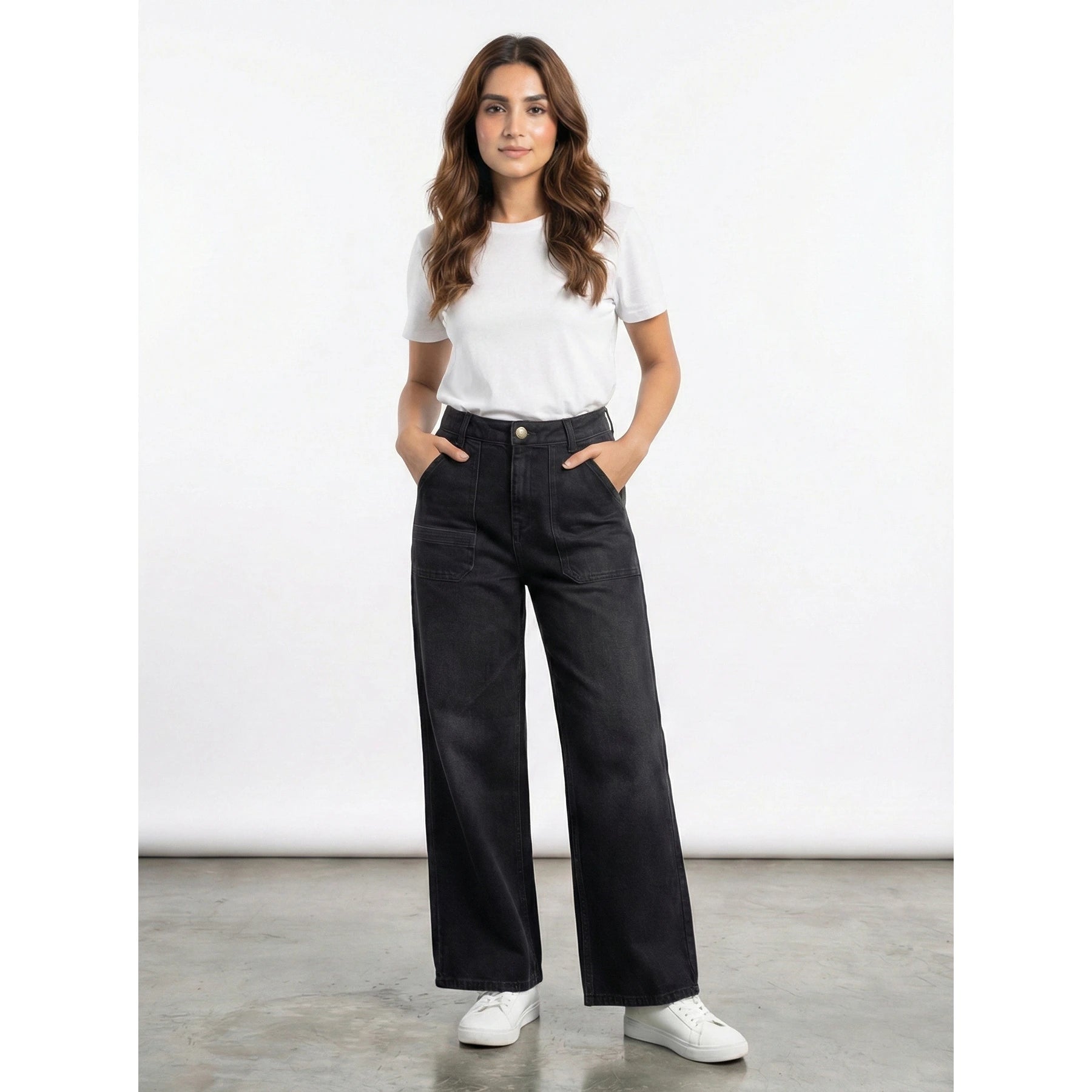 Black Wide Leg Jeans | Montivo Pakistan