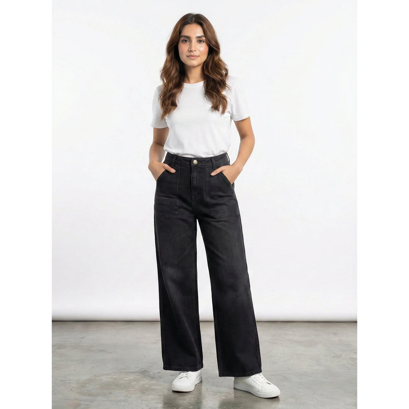 Black Wide Leg Jeans | Montivo Pakistan