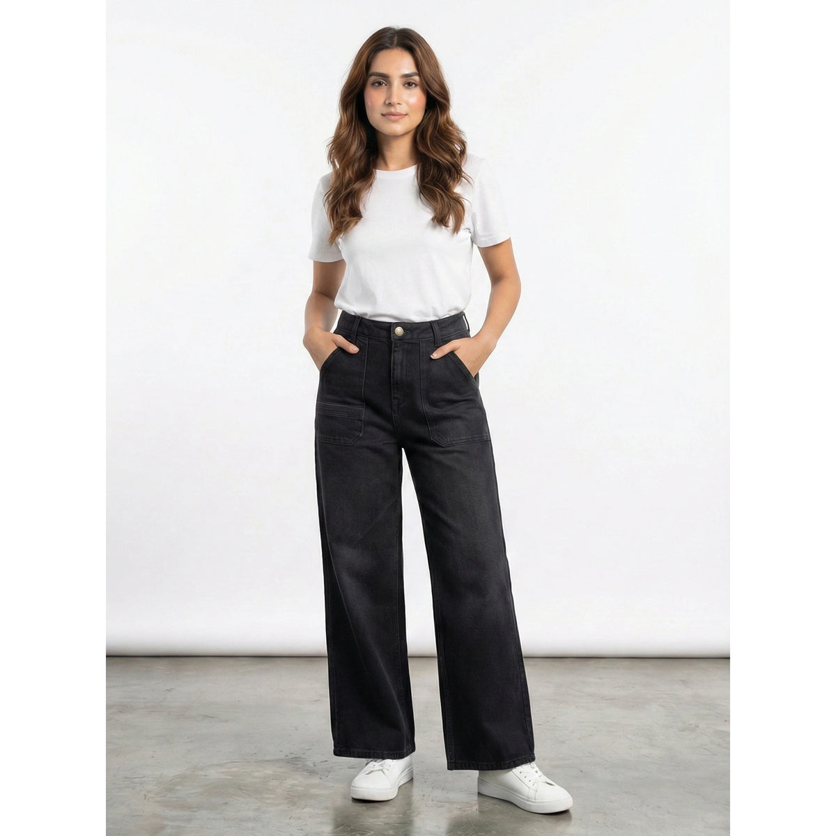 Black Wide Leg Jeans | Montivo Pakistan