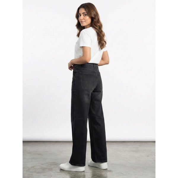 Black Wide Leg Jeans | Montivo Pakistan