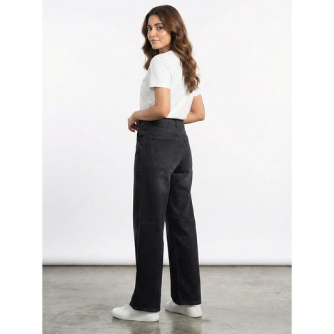 Black Wide Leg Jeans | Montivo Pakistan