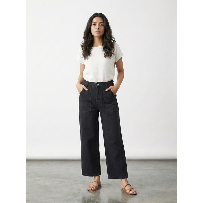 Black Wide Leg Jeans | Montivo Pakistan