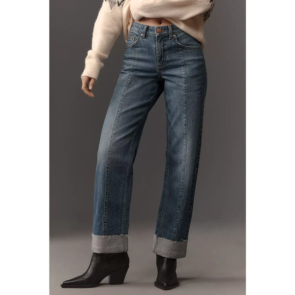 Rolled-up Hem Mid Rise Jeans | Montivo Pakistan