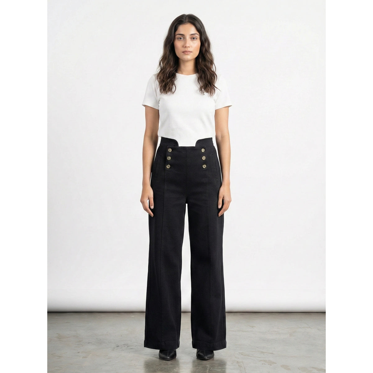 Black Long Wide Leg Jeans | Montivo Pakistan