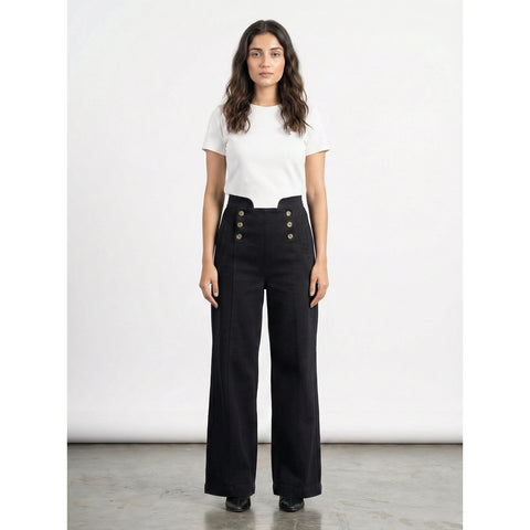 Black Long Wide Leg Jeans | Montivo Pakistan