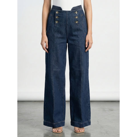 Blue Long Wide Leg Jeans | Montivo Pakistan