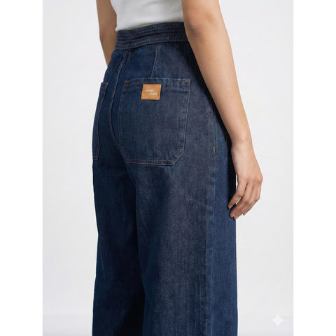 Blue Long Wide Leg Jeans | Montivo Pakistan