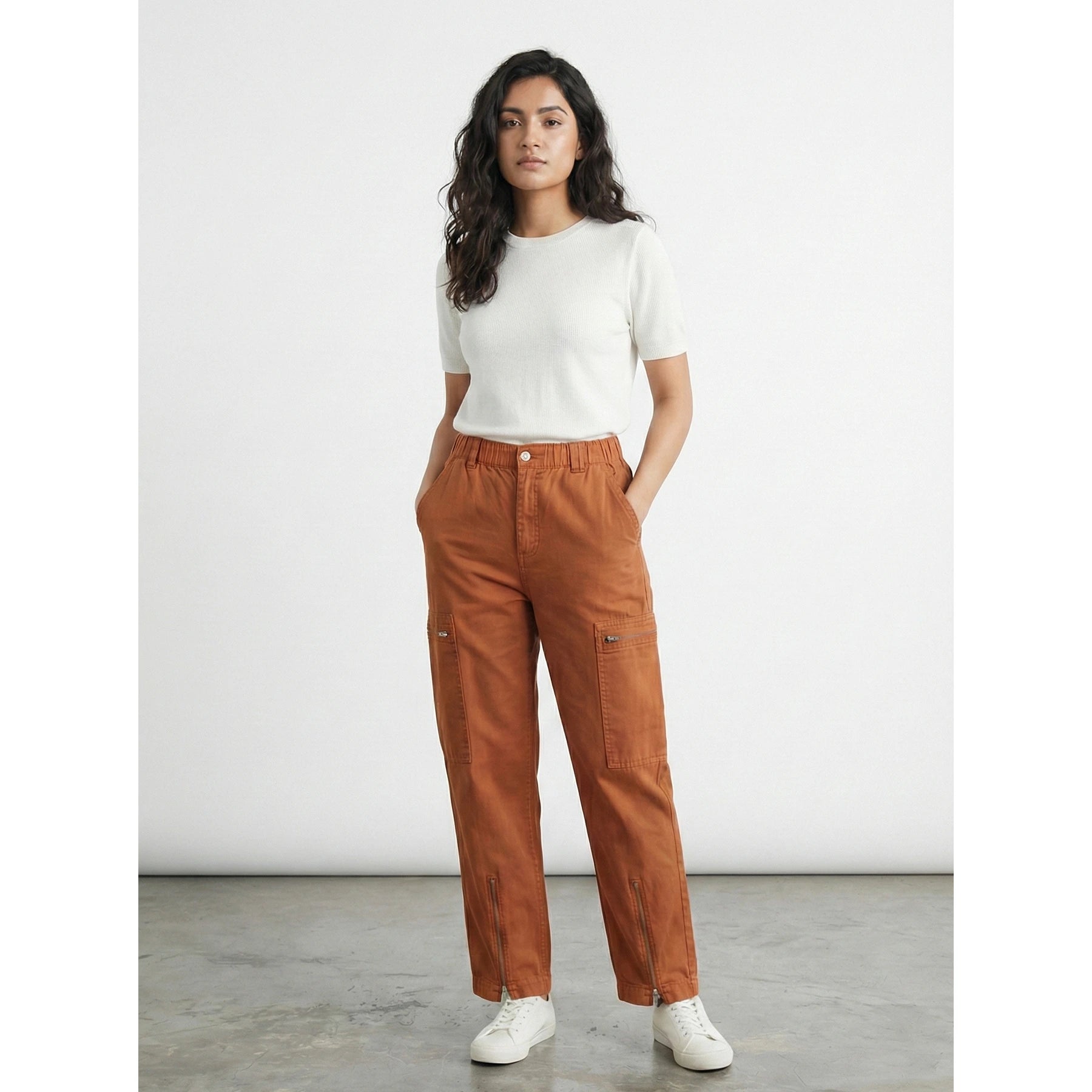 Rust Taper Denim Trousers | Montivo Pakistan