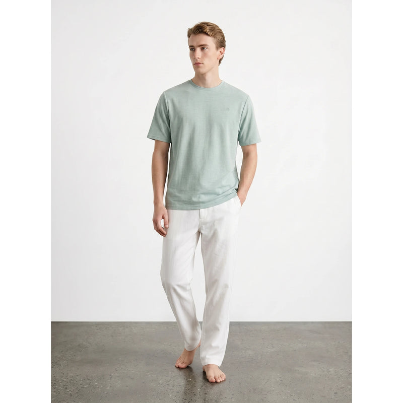 Green Relaxed Fit Mini Stripes Tshirt | Montivo Pakistan