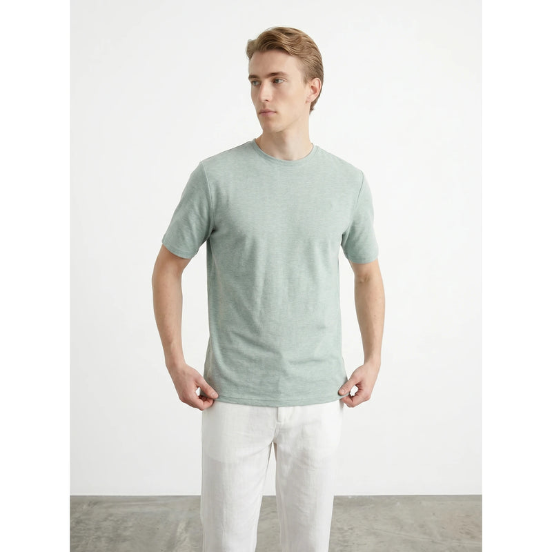 Green Relaxed Fit Mini Stripes Tshirt | Montivo Pakistan